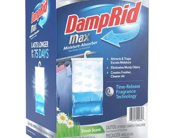 DampRid Max 4 Pack Fresh Scent Moisture Absorbing Hanging Bags | Closet Dehumidifier | Odor Eliminator | Humidity Absorber