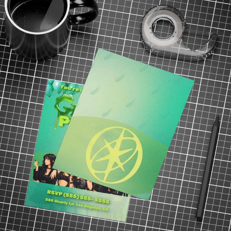 KATSEYE Gnarly Birthday Invitation | Slime Green K-pop Party Invite ...