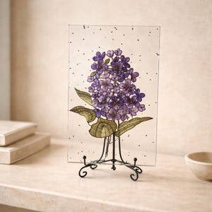 Purple Lilac Suncatcher – Resin Embedded Floral Art Home Decor