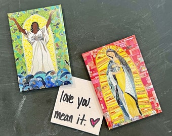 Magnet Set: Blessed Mother Mary Colorful Collage