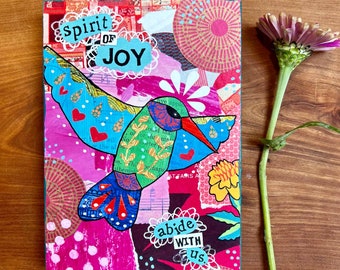 Wood Print: Spirit of Joy Colorful Collage