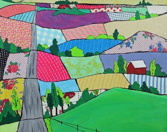 The Road Home Central PA Colorful Landscape Collage Print