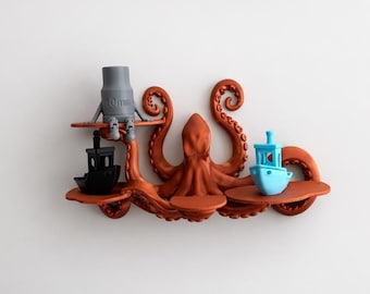 Octopus Multi-Wall Shelf, Ocean Themed Display Platforms, Collectible Guarding Home Decor