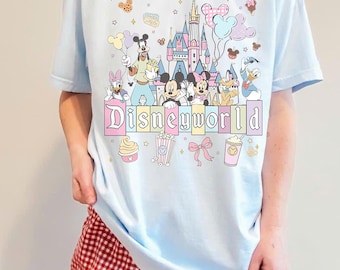 Disneyworld Pastel Mickey Friends Castle Vacation Tee