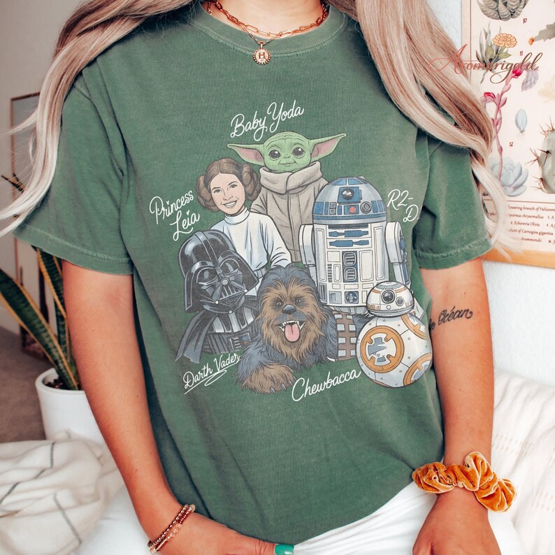 Star wars shirt, baby yoda shirt, star wars tee, mandalorian shirt, star wars character shirt, Grogu shirt, star wars graphic tee, star wars image 6