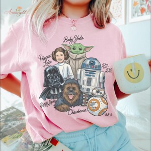 Star wars shirt, baby yoda shirt, star wars tee, mandalorian shirt, star wars character shirt, Grogu shirt, star wars graphic tee, star wars image 4