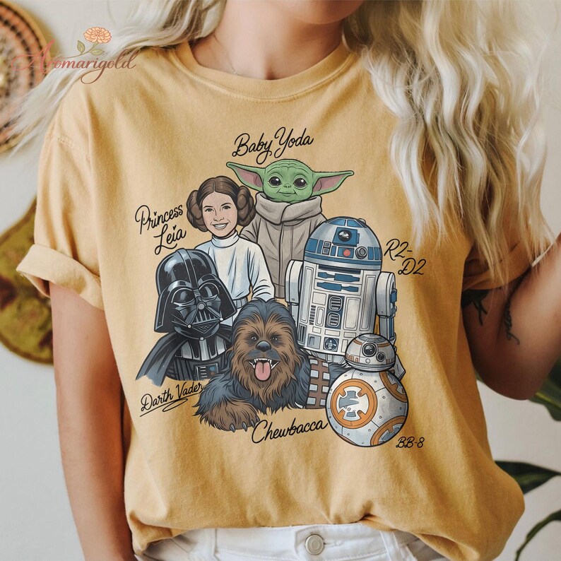 Star wars shirt, baby yoda shirt, star wars tee, mandalorian shirt, star wars character shirt, Grogu shirt, star wars graphic tee, star wars image 5