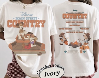 Disney Country Shirt, Mickey Minnie Western Tee, Main Street Country Shirt, Vintage Disney Family Outfit, Disney Vacation Gift