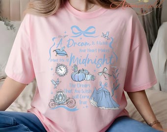 Cinderella Quote Shirt, Dream Is A Wish Tee, Disney Princess Aesthetic Shirt, Cute Graphic Tee, Gift for Women