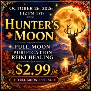 Hunter’s Moon Reiki Healing | October 26 Full Moon | Distance Reiki Purification | Energy Cleansing, Abundance & New Beginnings