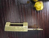42 10 18mm quot flower and bird quot Vintage Style antique brass color jewelry box,wooden box lock,padlock with key C017