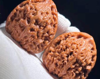 Sammlerklasse Nanjiangstein Löwenkopf Wenwan Walnuss Walnüsse 37 mm - Paar NJS002 - Handübungsgerät Meditatives Werkzeug - Holz Fidget Spielzeug