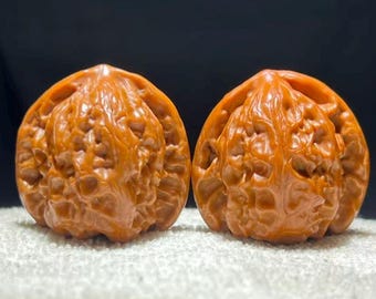Collector's Grade wild wolf ye lang Lion head Wenwan walnut Walnuts 38mm - Pair YL001 - Hand Exerciser Meditative Tool - Wood Fidget Toy
