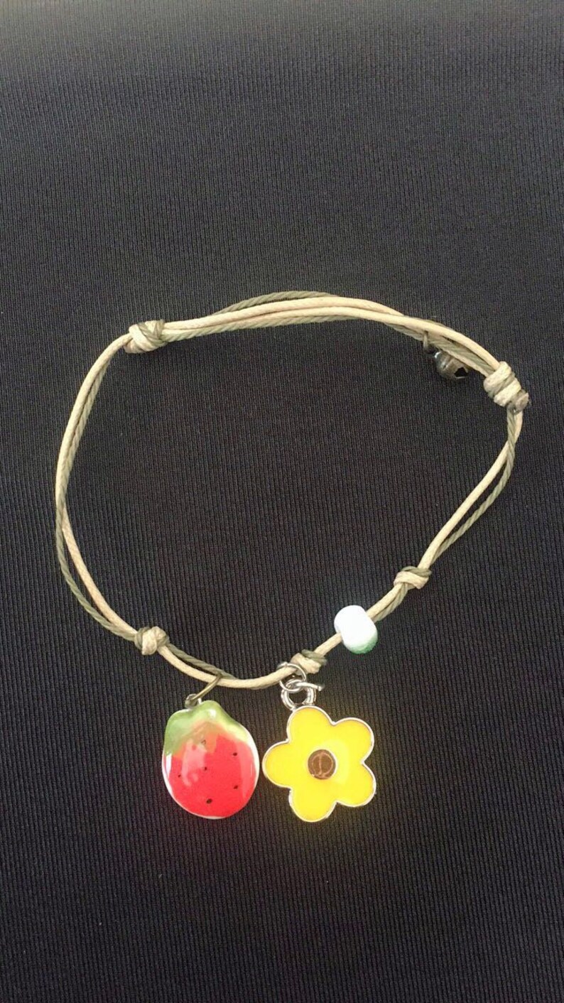 Yellowplumflower wintersweet wristband bracelet ceramic strawberry