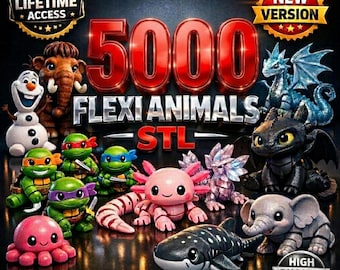 Flexi Mini Animals 5000+ 3D print files + keychains- STL 3MF Bundle (commercial Use)