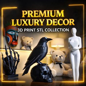 50 STL Files Bundle – Home Decor 3D Print Models – Sculpture & Statue Pack – Instant Download for 3D Printers