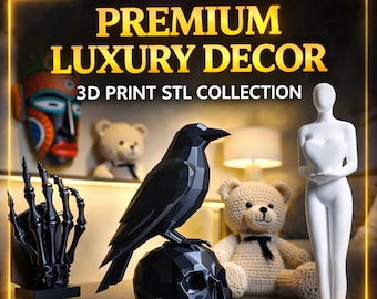 Paquete de 50 archivos STL: modelos de impresión 3D para decoración del hogar, esculturas y estatuas, descarga instantánea para impresoras 3D.