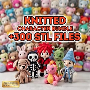300 Knitted 3D Models Bundle +300 STL & 3MF Files for 3D Printing – Commercial Use Allowed + Photos