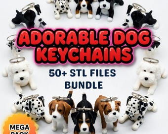 Cute 3D Printed Dog Keychain – Backpack Keychain – Dog Lover Gift – Puppy Keyring – Bag Charm