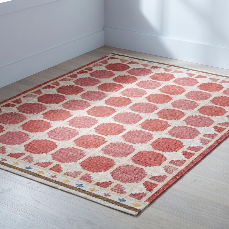 Kilim Rug Patterns Handwoven Wool Kilim Rug – Geometric Nordic Flatweave Stair Runner ...