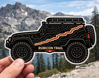 Sticker over land Trail Trail Rubicon | Sticker offroad avontuur | Overlandroutekaart | Sticker 4x4 vrachtwagentopo