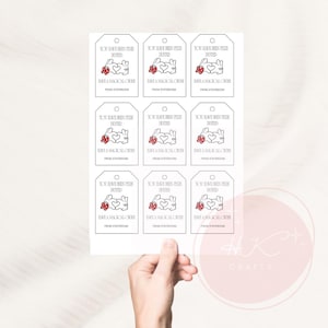 Peut inclure: Une feuille d'étiquettes cadeaux blanches avec un design inspiré de Mickey Mouse. Chaque étiquette comporte le texte "YOU HAVE BEEN PIXIE DUSTED" et "HAVE A MAGICAL CRUISE FROM STATEROOM". Le design comprend une fleur rouge et une silhouette de Mickey Mouse.