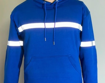 Titan Gears Royal Blue Custom Armoured Hoodie With Reflectors – Built for Strength, Designed for Style - CE Level 2 Armor