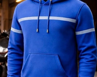 Titan Gears Royal Blue Specialdesignad Armoured Hoodie med Reflexer – Byggd för styrka, Designad för Stil – CE Nivå 2 Pansar
