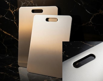 304 Stainless Steel Cutting Board: Double-Sided, Food-Grade Metal Kitchen Prep Board