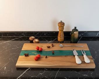 Wood Resin River Cutting Board, Charcuterie Cheese Serving Tray