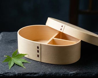 Wooden Bento Lunch Box Japanese Style Lunch Container for Office Meals Picnic Food Storage