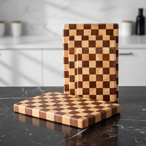 Tagliere in legno di caucciù a venatura trasversale: ceppo da macellaio reversibile e resistente