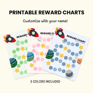 宇宙ロケットキッズご褒美チャート、惑星目標トラッカー（デジタルダウンロード）