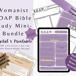Womanist SOAP Printable Bible Study Sheets, Guided + Open Culturally-Rooted Scripture Study for Black Women, GoodNotes Compatible (Digital)