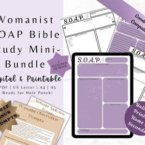 Womanist SOAP Printable Bible Study Sheets, Guided + Open Culturally-Rooted Scripture Study for Black Women, GoodNotes Compatible (Digital)