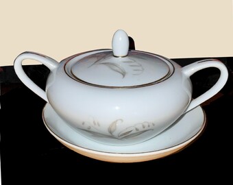 Vintage Kaysons Rhapsody Zuckerdose mit Unterteller aus feinem Japan Porzellan.