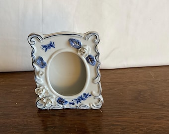 Vintage Porzellan Taschenvase/Bilderrahmen