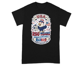 アメリカ建国250周年記念Tシャツ、愛国的なハクトウワシの7月4日Tシャツ（1776-2026）、アメリカ独立記念日のお祝いギフト