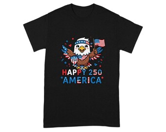 アメリカ独立250周年おめでとう！愛国的なイーグルTシャツ、アメリカ独立記念日お祝いTシャツ　これはあなただけのために作られた、他に類を見ないアイテムです。