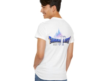侍ロゴTシャツ｜レトロな剣城グラフィックTシャツ