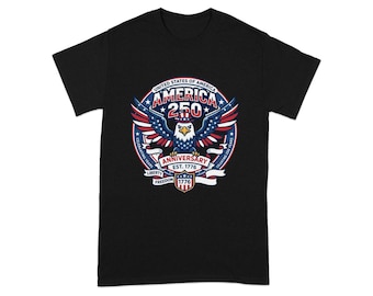 アメリカ建国250周年記念Tシャツ｜アメリカ建国250周年記念愛国的なイーグルTシャツ｜1776年設立の自由と独立を象徴するアメリカ国旗シャツ｜独立記念日ギフト