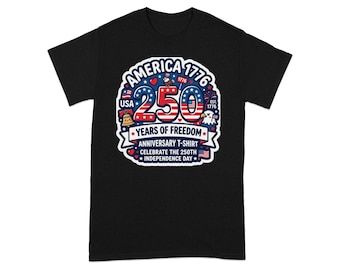 アメリカ建国250周年記念Tシャツ、アメリカ独立記念日愛国Tシャツ