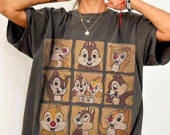 Vintage Chip and Dale Shirt, Cute Disney Friends Tee, Cartoon Character Shirt, Disney Vacation Outfit, Unisex Tee