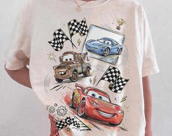 Disney Cars Shirt, Lightning McQueen Mater Sally Tee, Cars Movie Graphic Shirt, Disney Family Vacation Shirt, Pixar Cars Outfit