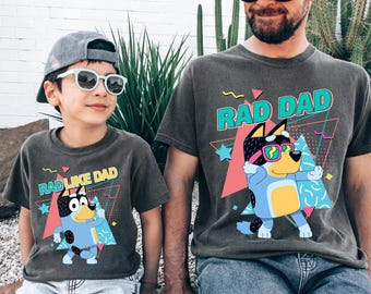 Dad Matching Shirt,  Dad And Kid Shirt, Father's Day Shirt, Cute Cartoon Dad Shirt,  Family Matching Tee