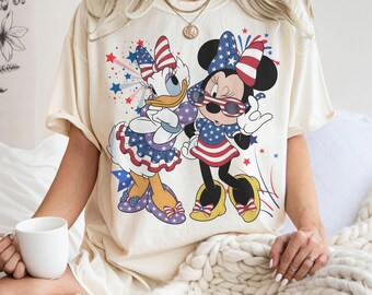 Patriotic Disney Girls Shirt, Minnie Mouse Daisy Duck 4th of July Shirt, Independence Day Disney Vacation Tee, Disney 4th of July Shirt