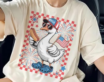 Funny Goose 4th Of July Shirt, Patriotic Goose Shirt, America Goose Tee, Funny Independence Day Shirt, USA Goose Shirt