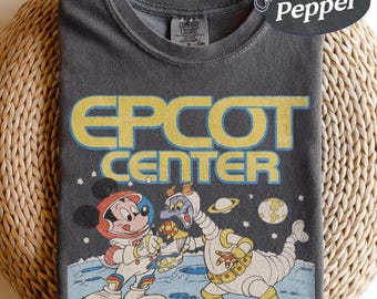 Vintage Epcot Center Tee, Retro Disney Space Shirt, Mickey Mouse Astronaut Graphic Tee, Disney Parks Shirt