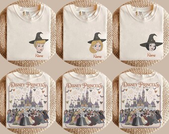 Halloween Disney Princess Family Shirts, Matching Witch Princess Tees, Personalized Disney Family Vacation Outfit