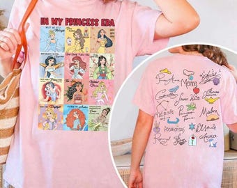 Disney Princess Signature Shirt, Retro Princess Graphic Tee, Snow White Moana Jasmine Mulan Tshirt, Cute Disney Vacation Outfit